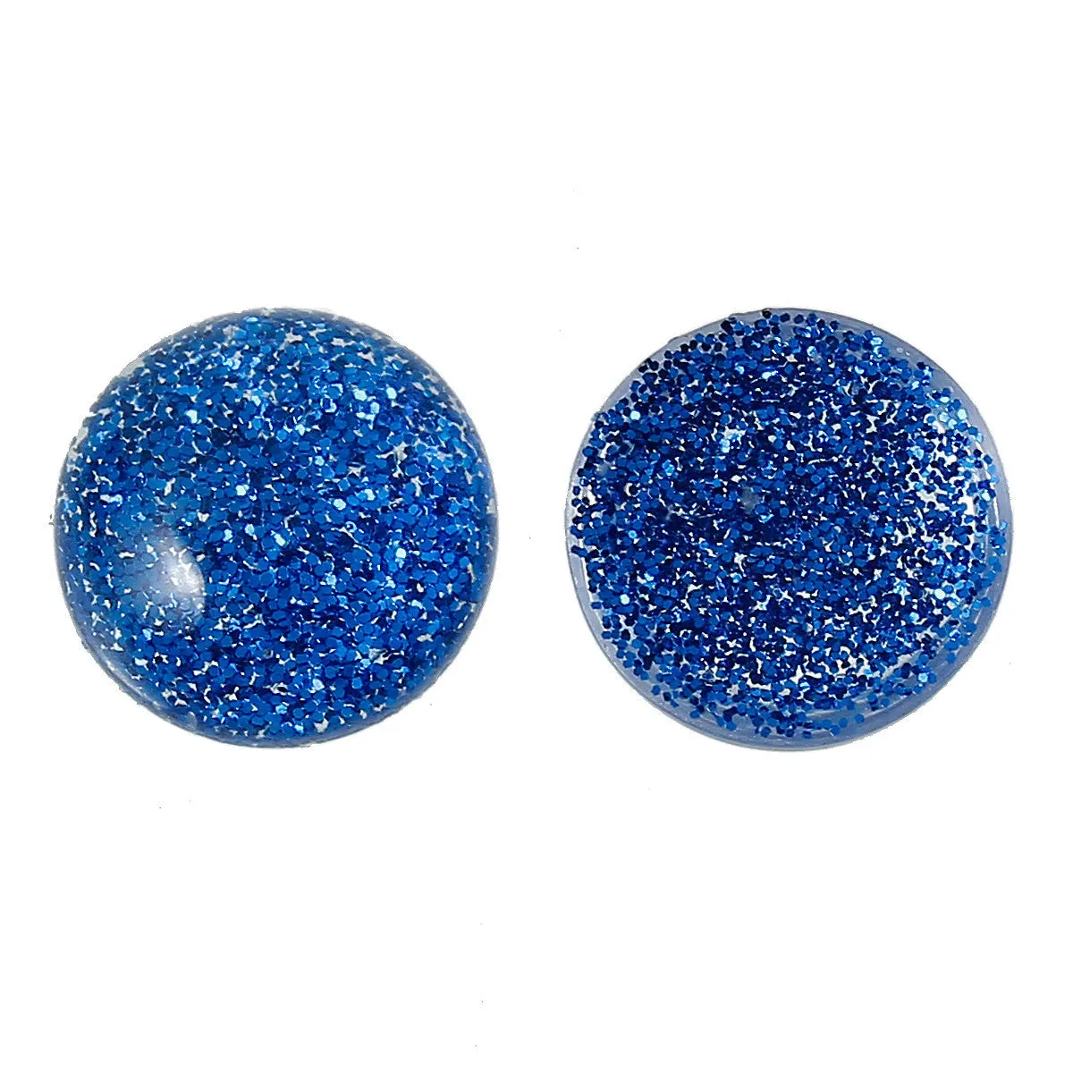 25 ROYAL BLUE Glitter CABOCHONS, Resin Dome, Round cabochon, 8mm diameter, 3/8" cab0386a