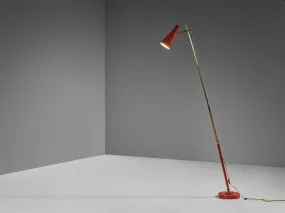 Angelo Ostuni and Renato Forti for O-Luce '201' Floor or Table Lamp in Red
