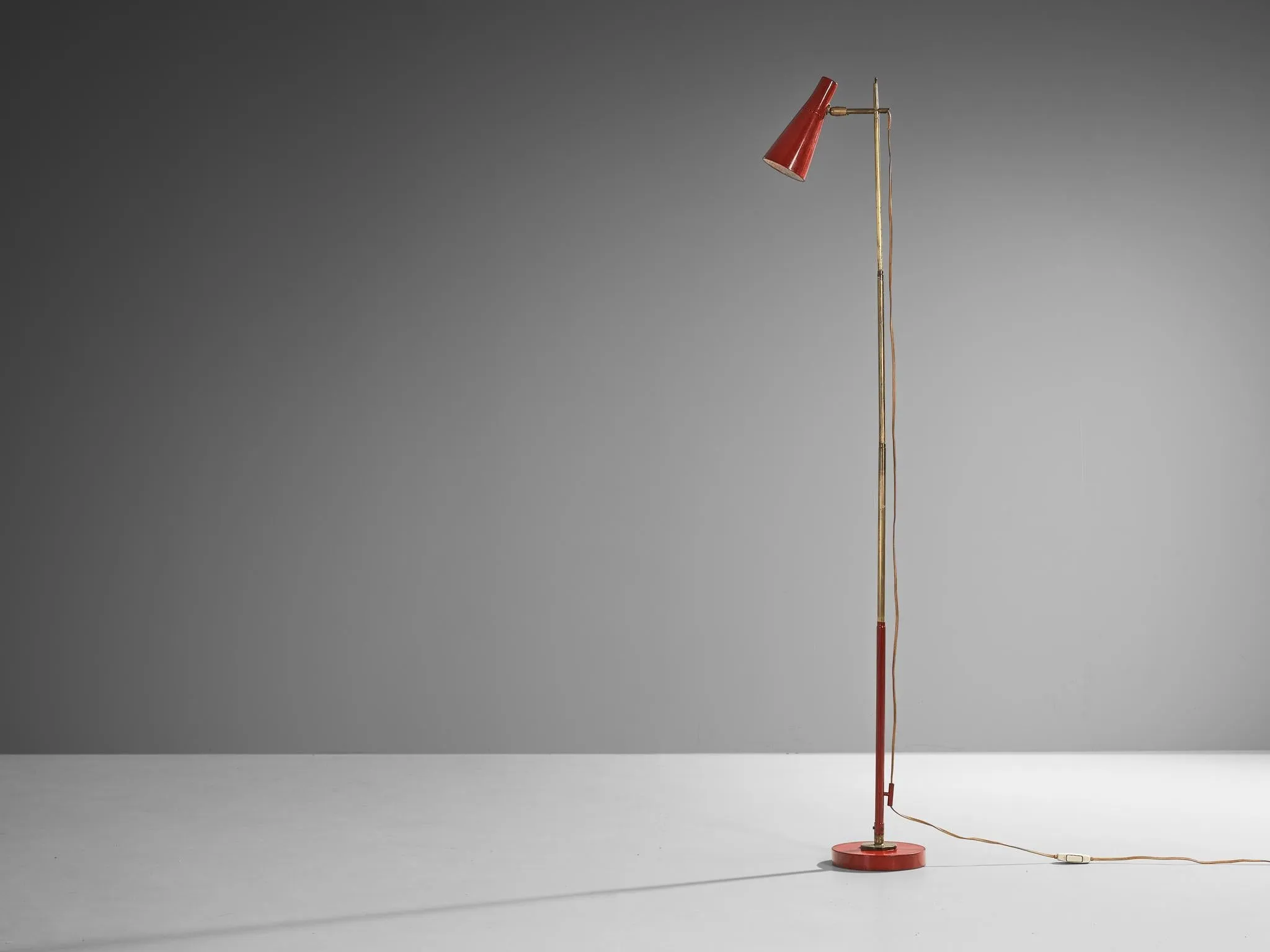 Angelo Ostuni and Renato Forti for O-Luce '201' Floor or Table Lamp in Red