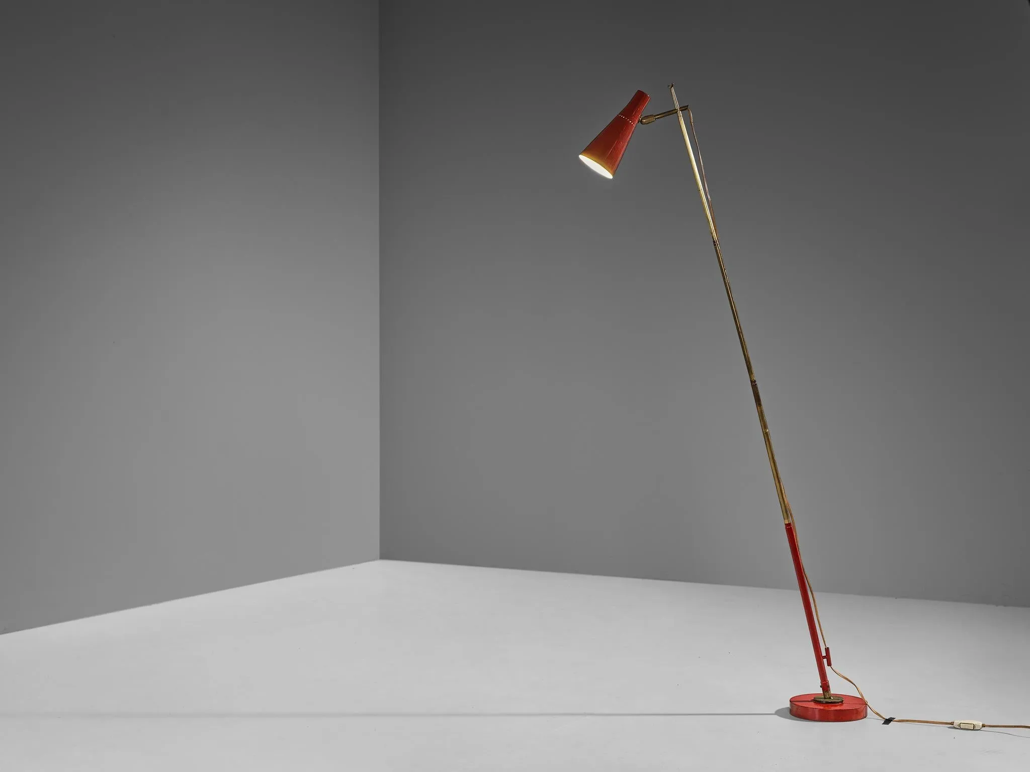Angelo Ostuni and Renato Forti for O-Luce '201' Floor or Table Lamp in Red