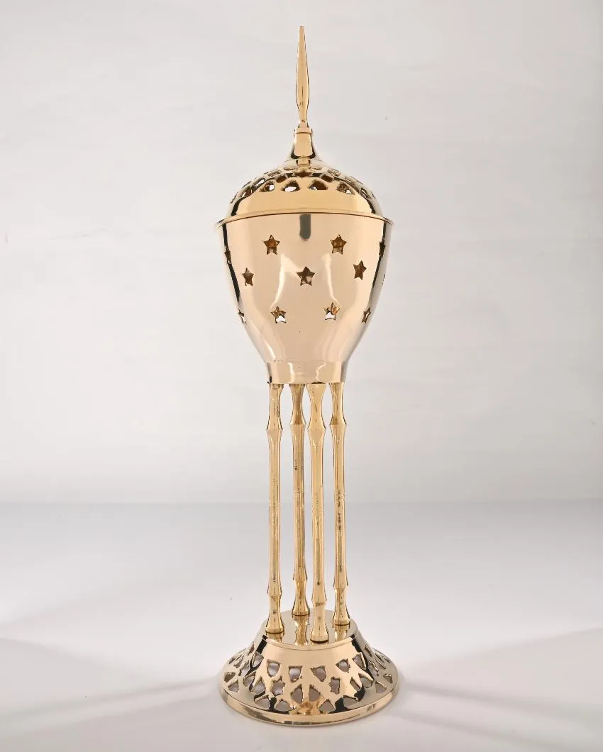 Brass Incense Burner | 4 x 4 x 13 inches