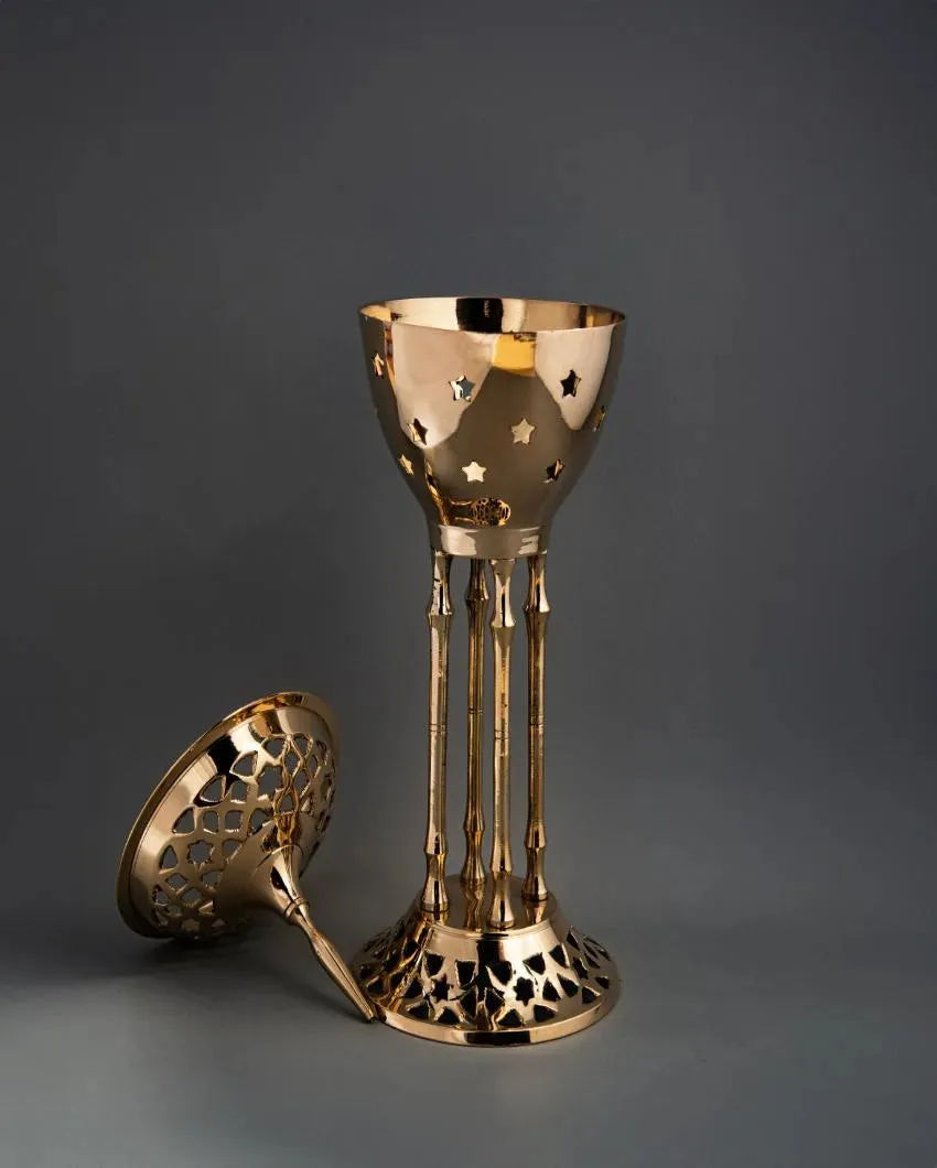 Brass Incense Burner | 4 x 4 x 13 inches