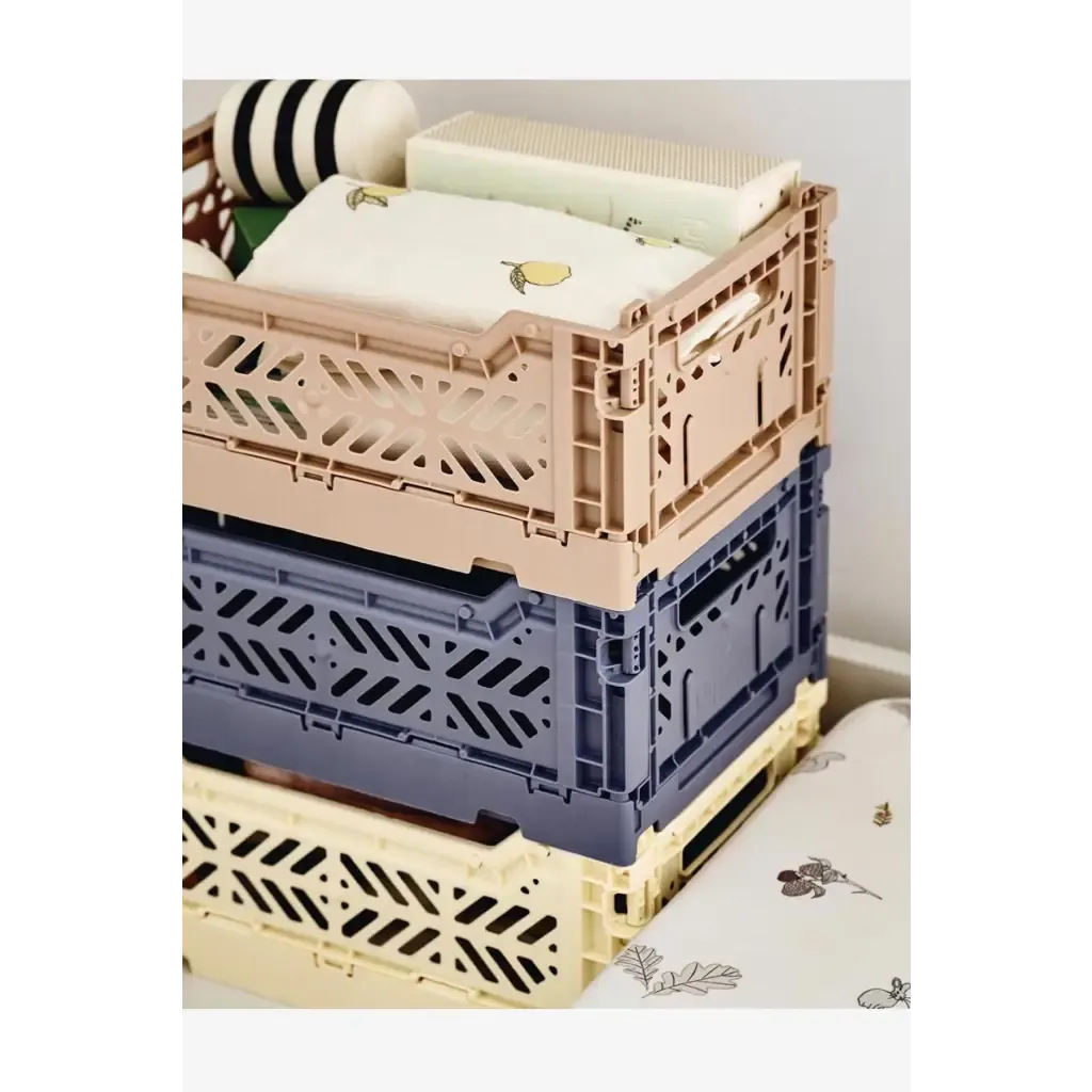 Foldable Storage Bins, Plastic Crate for Storage, Collapsible Crate, Utility Stackable Box Small Cobalt Blue