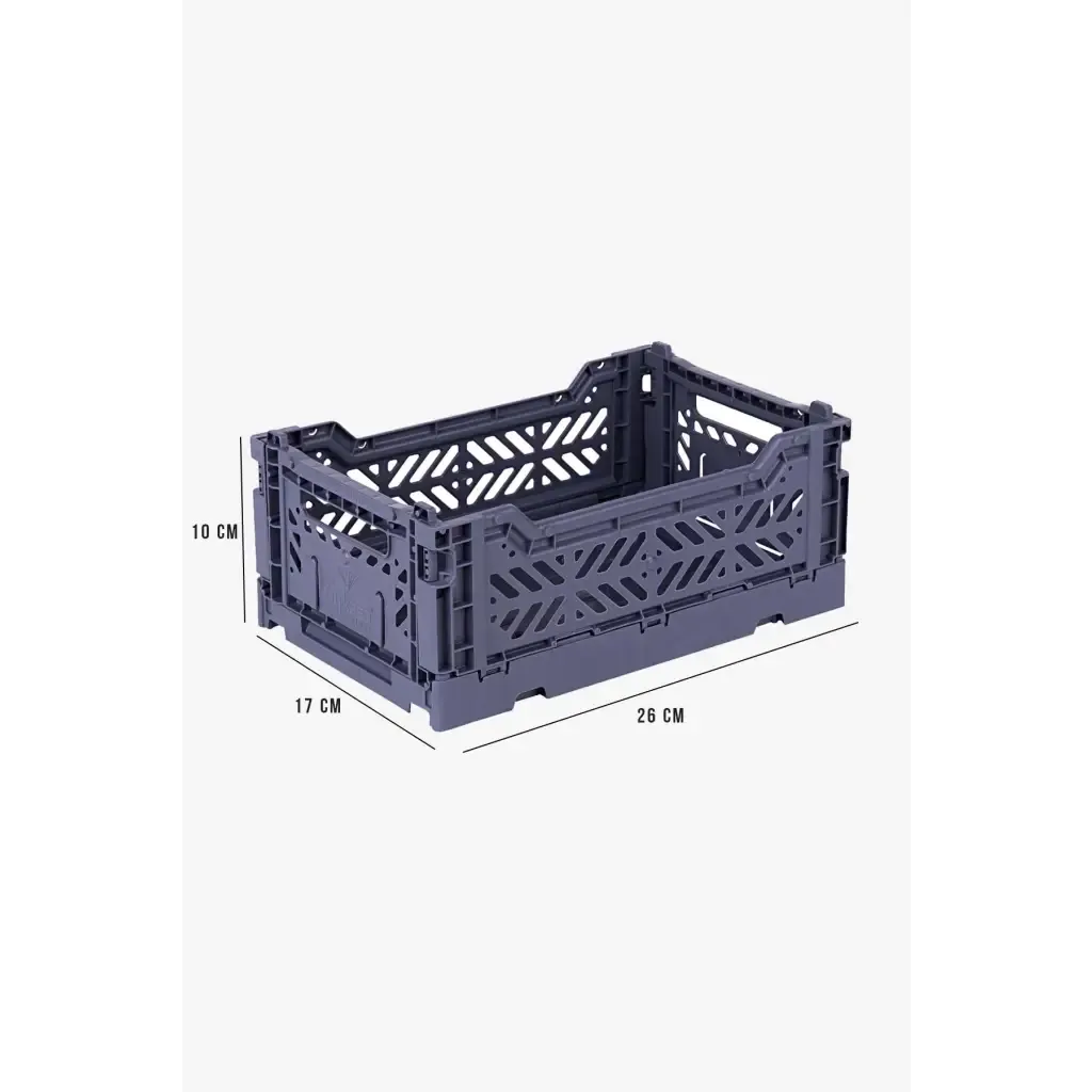 Foldable Storage Bins, Plastic Crate for Storage, Collapsible Crate, Utility Stackable Box Small Cobalt Blue
