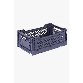 Foldable Storage Bins, Plastic Crate for Storage, Collapsible Crate, Utility Stackable Box Small Cobalt Blue