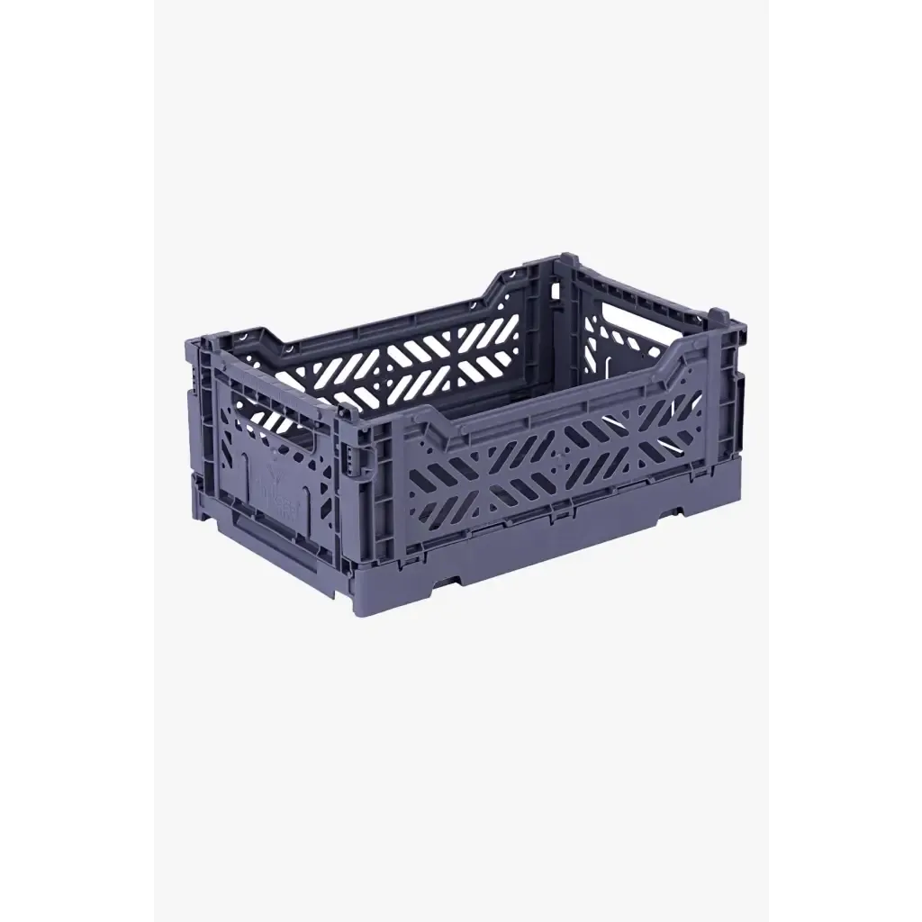 Foldable Storage Bins, Plastic Crate for Storage, Collapsible Crate, Utility Stackable Box Small Cobalt Blue