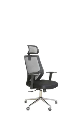 Office Desk Mash Chair, Ergonomic Computer Office Mash Chair with Adjustable Headrest and Lumbar Support, High Back Executive Swivel Chair Black - AFT9605HBL-Black