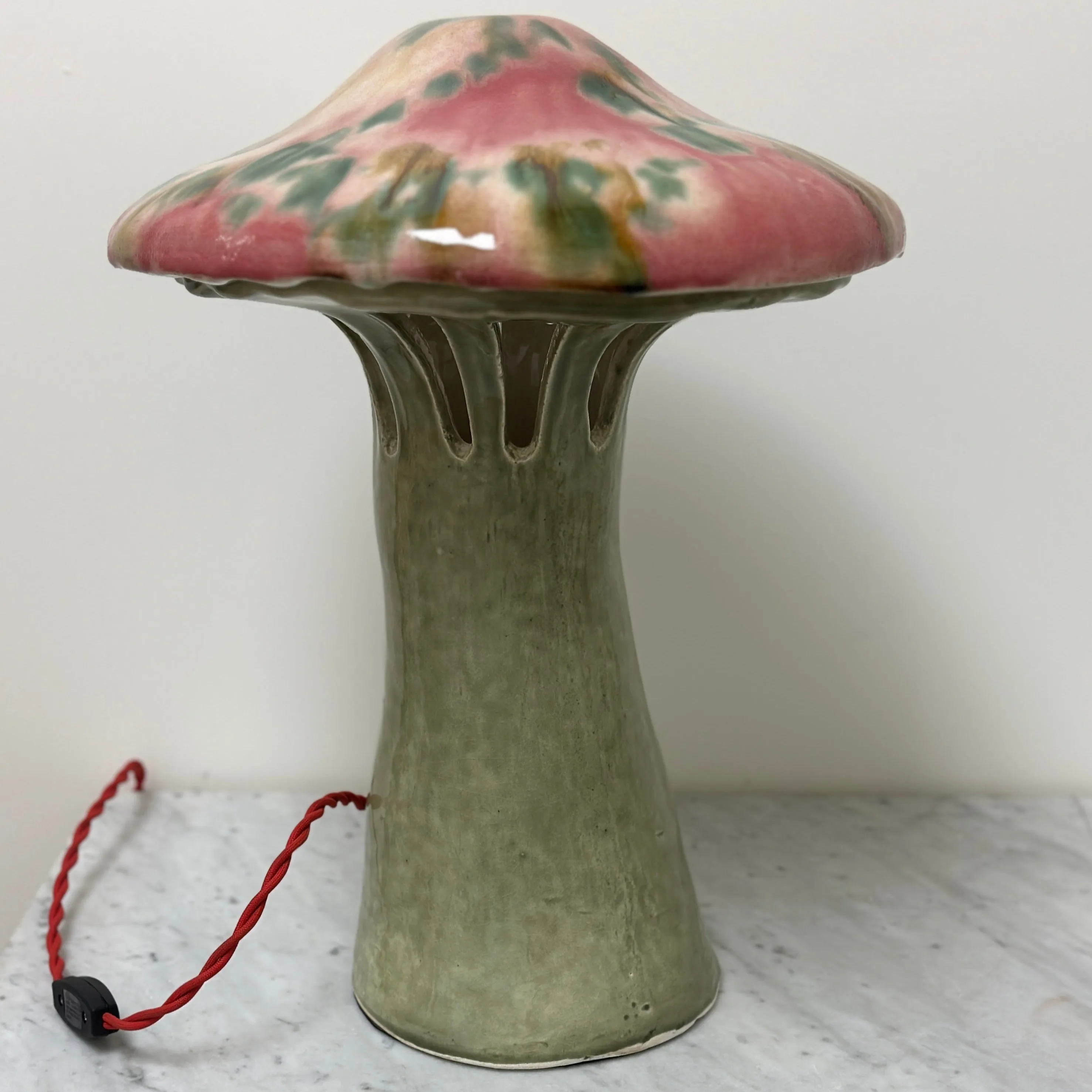 "Shroom Lamp, Pink, Blue, Green